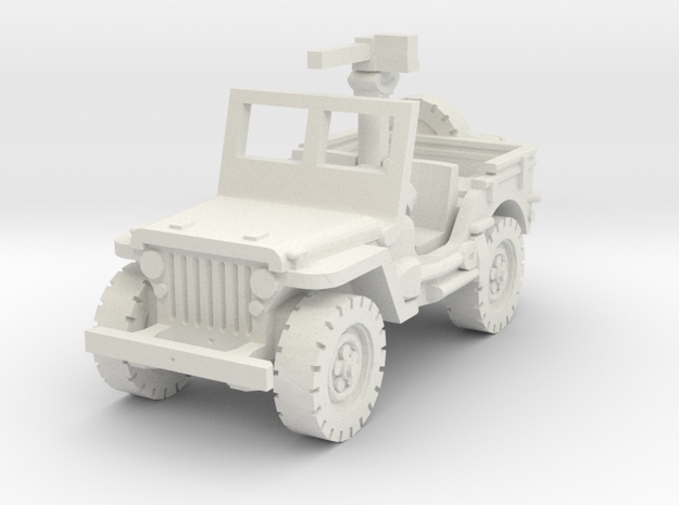 Jeep willys 30 cal (window up) 1/87 in White Natural Versatile Plastic