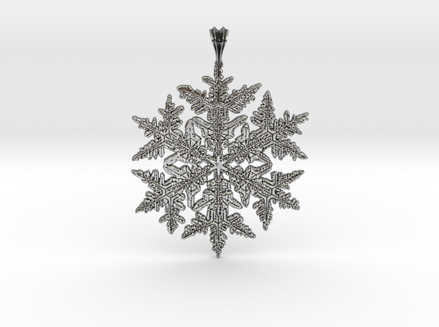 Wilson Bentley Snowflake Crystal Pendant in Antique Silver