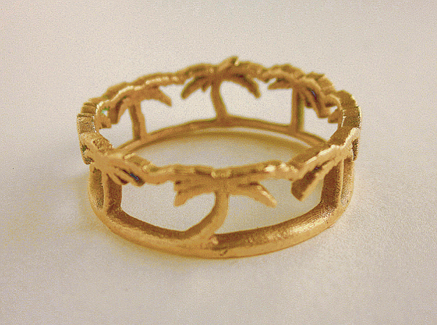 Palm Tree Ring in Natural Bronze: 8 / 56.75
