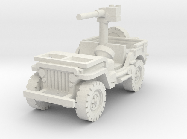Jeep Willys 50 cal (window down) 1/56 in White Natural Versatile Plastic