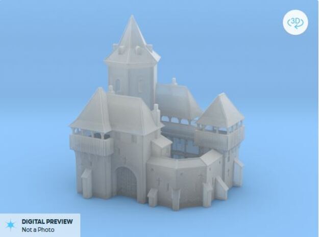 Medieval castle 1/700 in Tan Fine Detail Plastic
