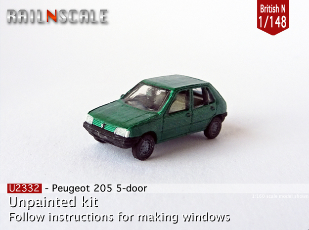 Peugeot 205 5-door (British N 1:148) in Tan Fine Detail Plastic