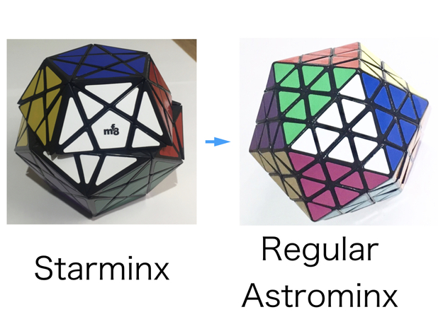 Regular Astrominx modified from Starminx in White Natural Versatile Plastic