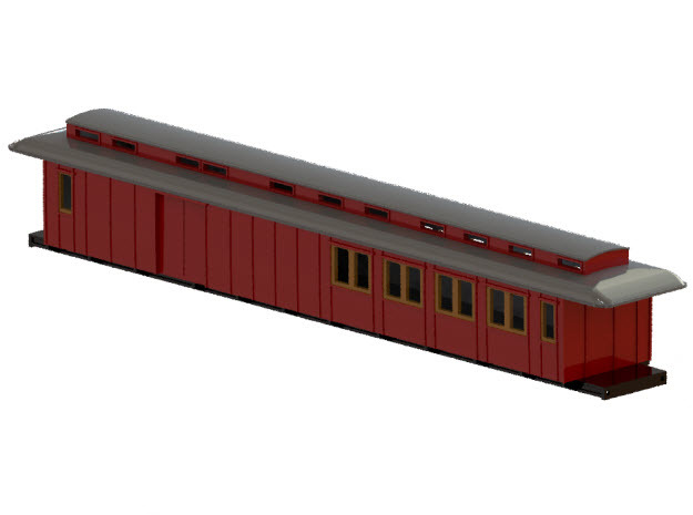 CFo1 model 00 - Swedish passenger wagon in Smooth Fine Detail Plastic