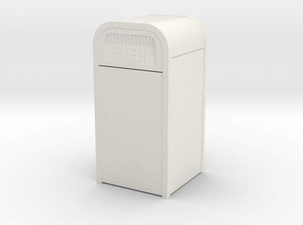 1:16 (3/4"=1') Scale Amusement Park Garbage Can in White Natural Versatile Plastic: d00