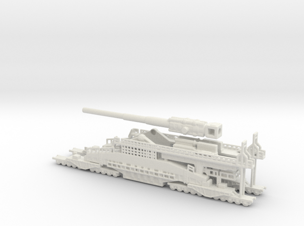 Schwerer Gustav railway artillery 80cm  1/200  in White Natural Versatile Plastic