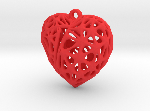 Broken Heart Earring (Small01) in Red Processed Versatile Plastic