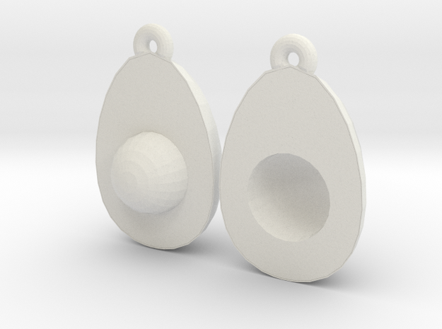 Avocado Earring Two in White Natural Versatile Plastic