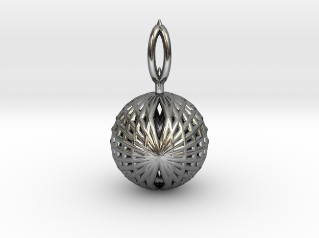 Wire Globe Pendant  in Polished Silver