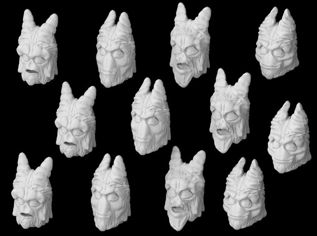 (Legion) 12x Gotal Heads in Tan Fine Detail Plastic