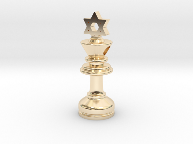 MILOSAURUS Jewelry David Star Chess King Pendant in 14K Yellow Gold