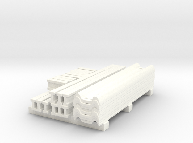 1/50th Guardrail parts stack  in White Processed Versatile Plastic