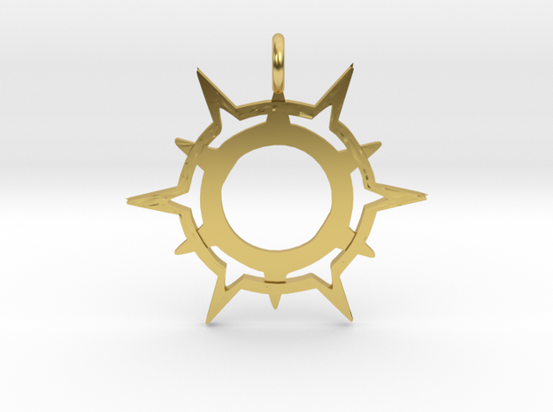 Symbol of Pelor in Polished Brass