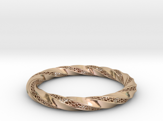 Torus Modern Form Bracelet  in 14k Rose Gold