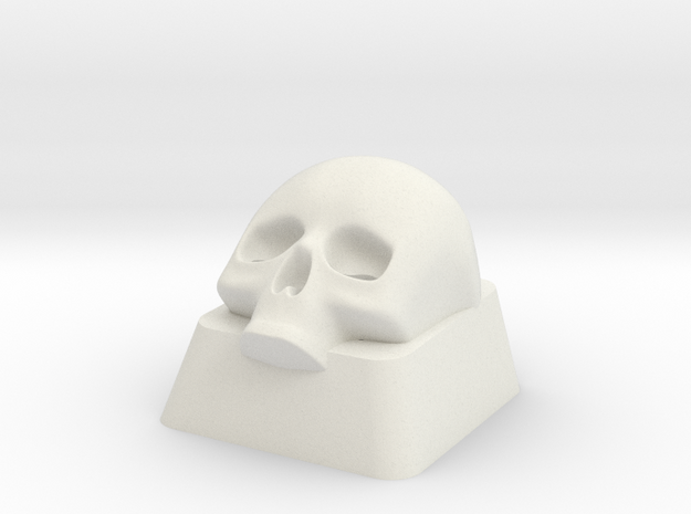 Skull Key cap Alps mount in White Natural Versatile Plastic