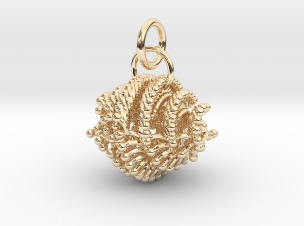 THE GRAPES BASKET PENDANT in 14k Gold Plated Brass