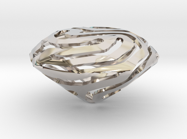 Nature made Diamond in Rhodium Plated Brass