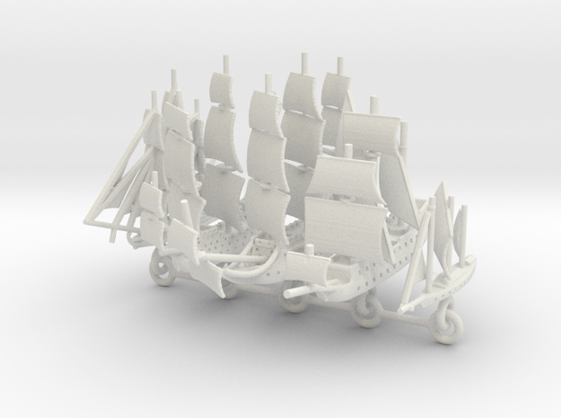 Custom Five-Ship Set Chain Version 2 in White Natural Versatile Plastic