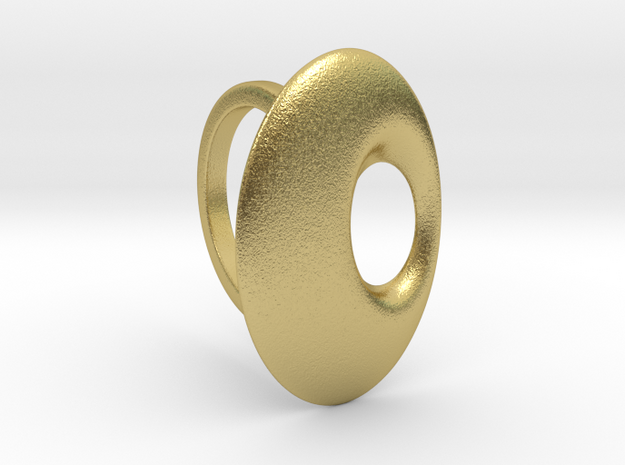 RING PEBBLE V6-4large 3mm in Natural Brass