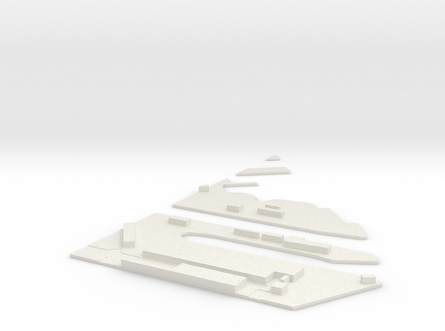 1/3000 Scale Hunters Point Naval Shipyard NE in White Natural Versatile Plastic