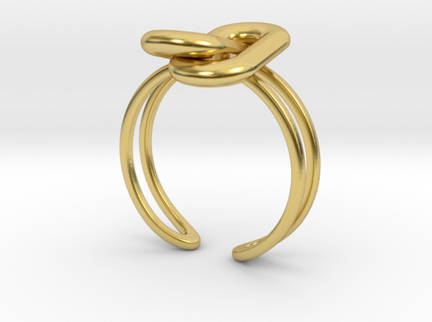 Crossed links [sizable ring] in Polished Brass