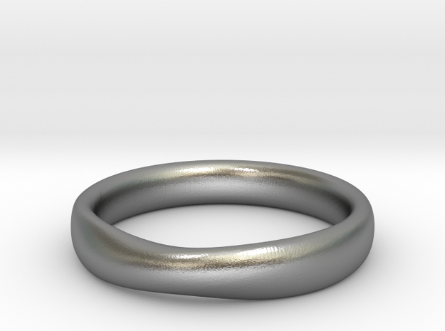 SMOOTH MOBIUS RING L in Natural Silver