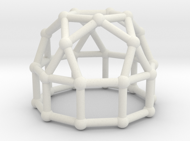 0777 J21 Elongated Pentagonal Rotunda (a=1cm) #2 in White Natural Versatile Plastic