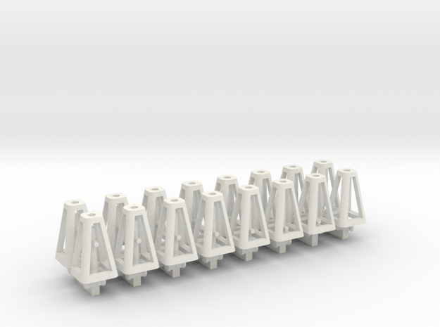 Jack Stands 16 pack 1-50 Scale in White Natural Versatile Plastic