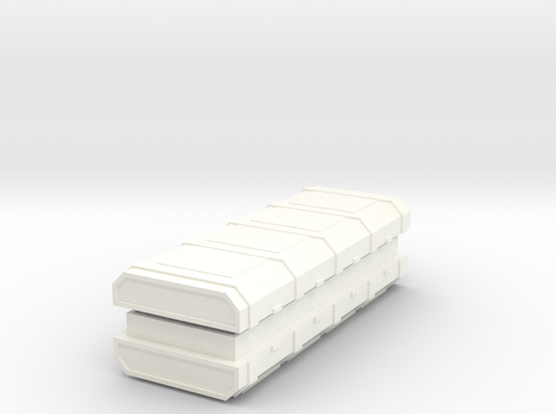 FTM Long Ammo Crate (hollow with lid) in White Processed Versatile Plastic