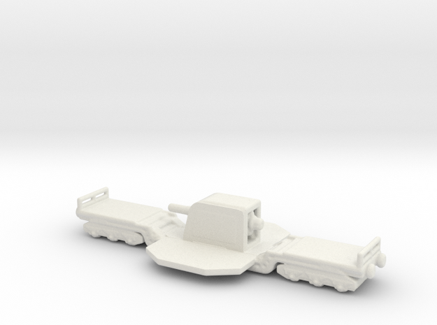15cm Kanone Eisenbahnlafette 1/200  in White Natural Versatile Plastic