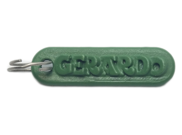 GERARDO Personalized keychain embossed letters in White Natural Versatile Plastic