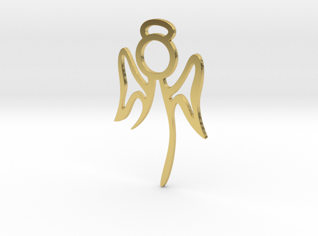 Angel Pendant in Polished Brass