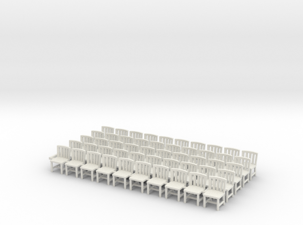 1/72 scale chairs x50 in White Natural Versatile Plastic