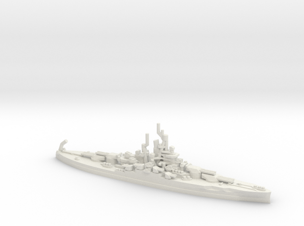 US Nevada-Class Battleship in White Natural Versatile Plastic