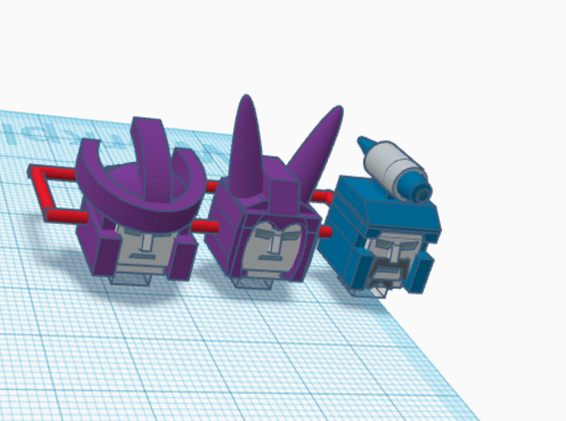 Heads for Galvatron,Scourge,Cyclonus Kreons (2/2) in Smooth Fine Detail Plastic