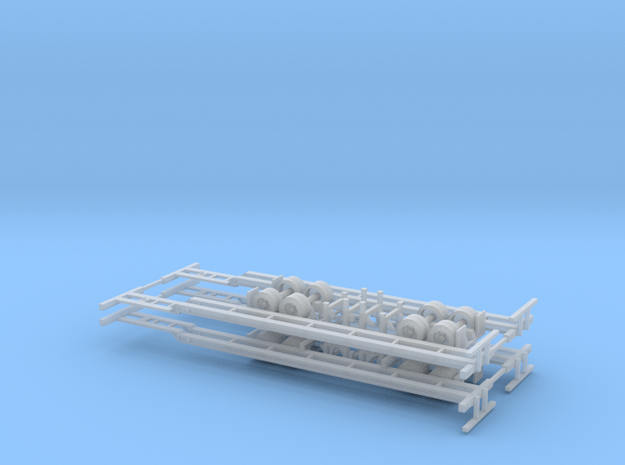 N 48' Container Chassis 4 Pack v1 in Smooth Fine Detail Plastic