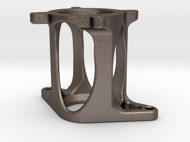Motor mount: Nema 23 to BF16 X axis in Polished Bronzed-Silver Steel