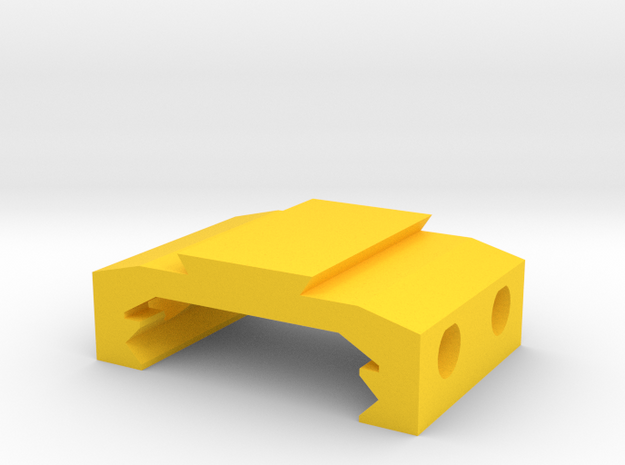 Picatinny to Dovetail Rail Adapter (2 Slots) in Yellow Processed Versatile Plastic