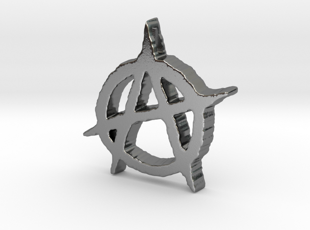 'A' For Anarchy in Polished Silver
