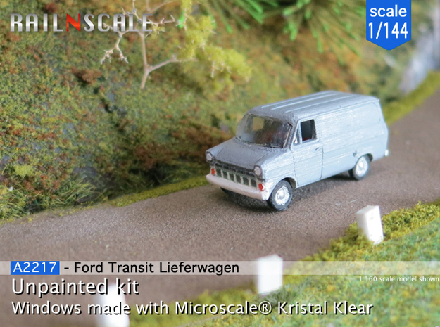 Ford Transit Kastenwagen (1/144) in Gray Fine Detail Plastic