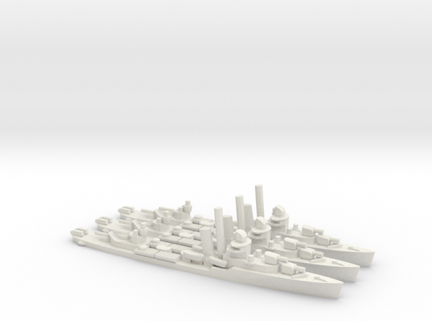 US Bagley-Class Destroyer (x3) in White Natural Versatile Plastic