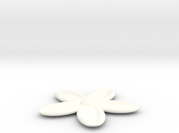 Flower for with a Magnet in White Processed Versatile Plastic