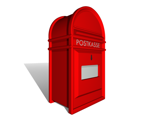 x4 Post og Telegrafvæsenet - Postkasse 1/87 in Smooth Fine Detail Plastic