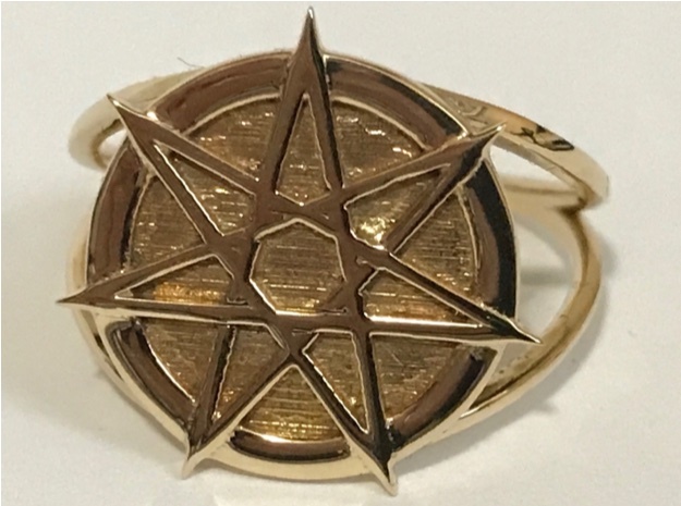 Dramatic Fairy star ring in Polished Brass: 7 / 54