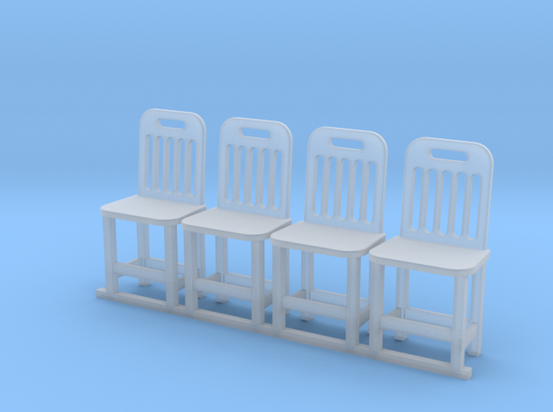 4 chaise bois echelle O in Smooth Fine Detail Plastic: 1:43