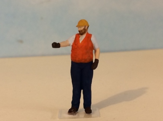 Construction Worker in Smoothest Fine Detail Plastic: 1:64 - S