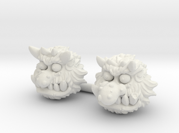 Bugbear Head (Multiple Sizes) in White Natural Versatile Plastic: Small