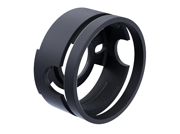 22mm Speaker Holder LUX in Black Natural Versatile Plastic
