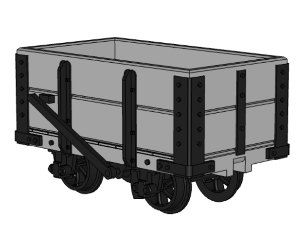 WHR / NWNGR 2 Plank Wagon 5.5mm in Tan Fine Detail Plastic
