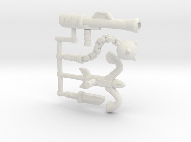 Dino-Riders Rulon Weapons (Multisize) in White Natural Versatile Plastic: Extra Small